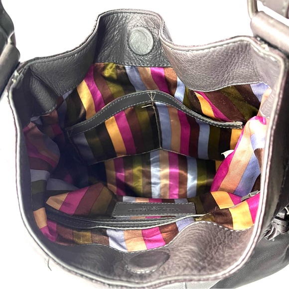 Tignanello Gray Leather Hobo Shoulder Bag - Picture 12 of 14